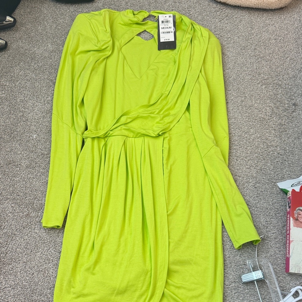 Bar III Lime Green Midi Dress